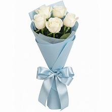 Букет 5 Белых роз Проуд #REPLACE_PRED# Приволжском Саратовской области