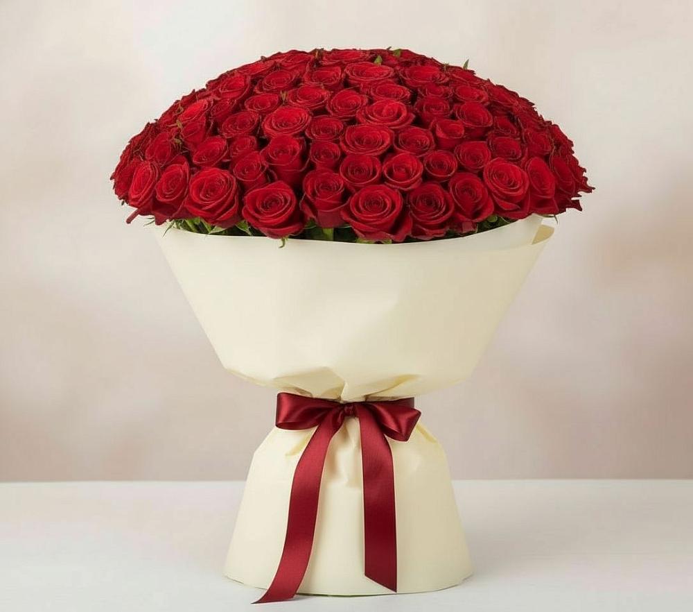 Букет 101 Красная роза Милано в Приволжском Саратовской области