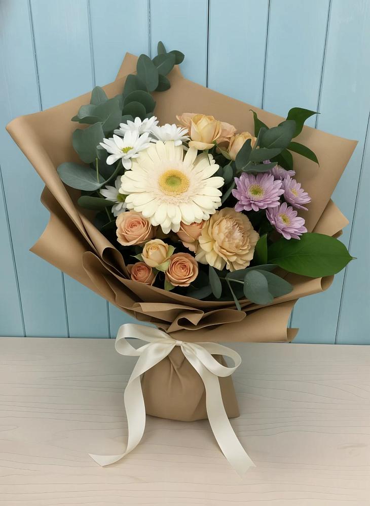 Букет цветов из: Герберы и Хризантемы в Приволжском Саратовской области