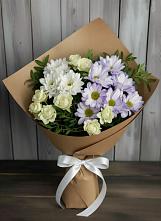 Букет цветов из:  Хризантемы и Розы в Приволжском Саратовской области