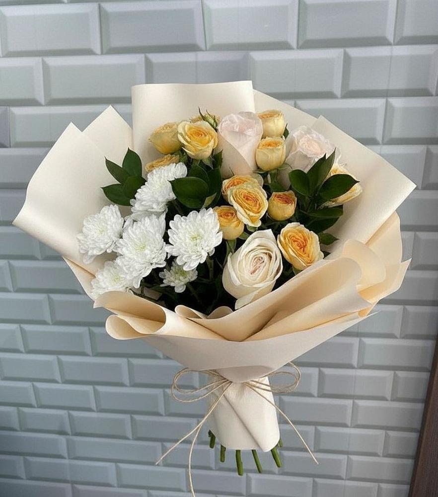 Букет цветов из: Розы и Хризантемы в Приволжском Саратовской области