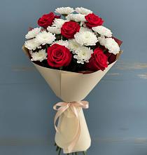 Букет цветов из:  Розы и Хризантемы в Приволжском Саратовской области