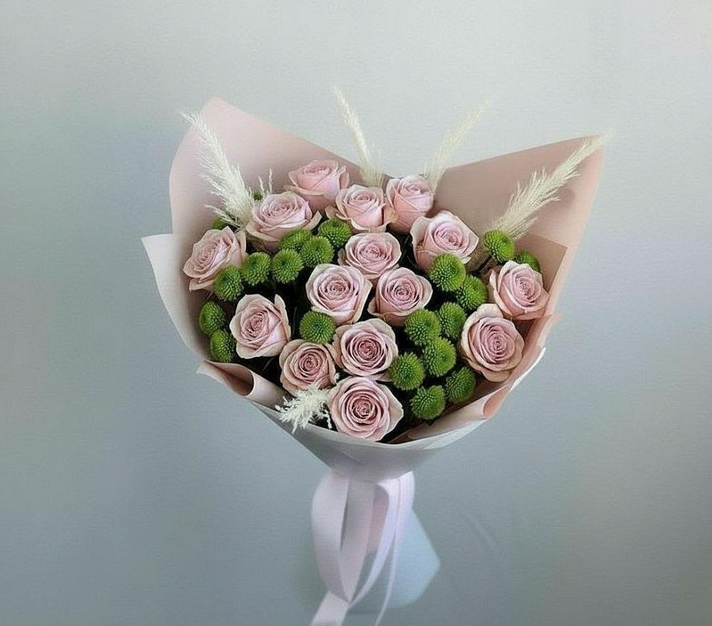 Букет цветов из: Розы и Хризантемы в Приволжском Саратовской области