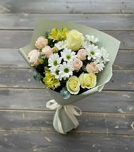 Букет цветов из:  Альстромерии, Розы и Хризантемы в Приволжском Саратовской области